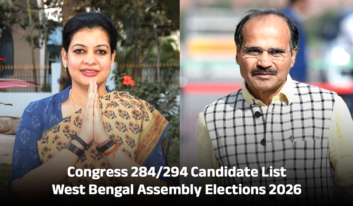 WB Election 2026: Congress 284 Candidate List District-Wise