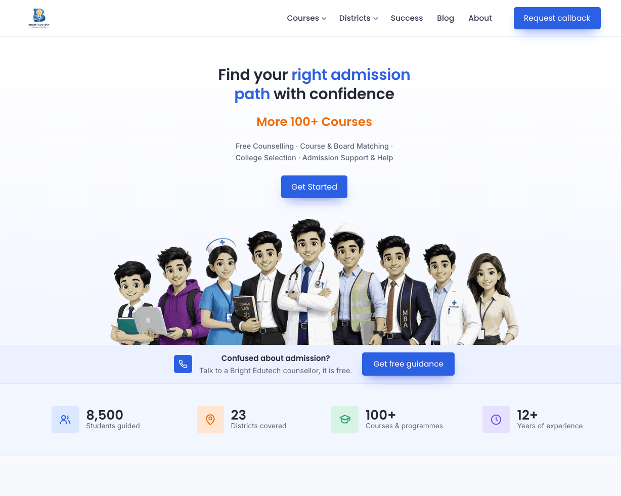 Bright Edutech — Admission Counseling Platform