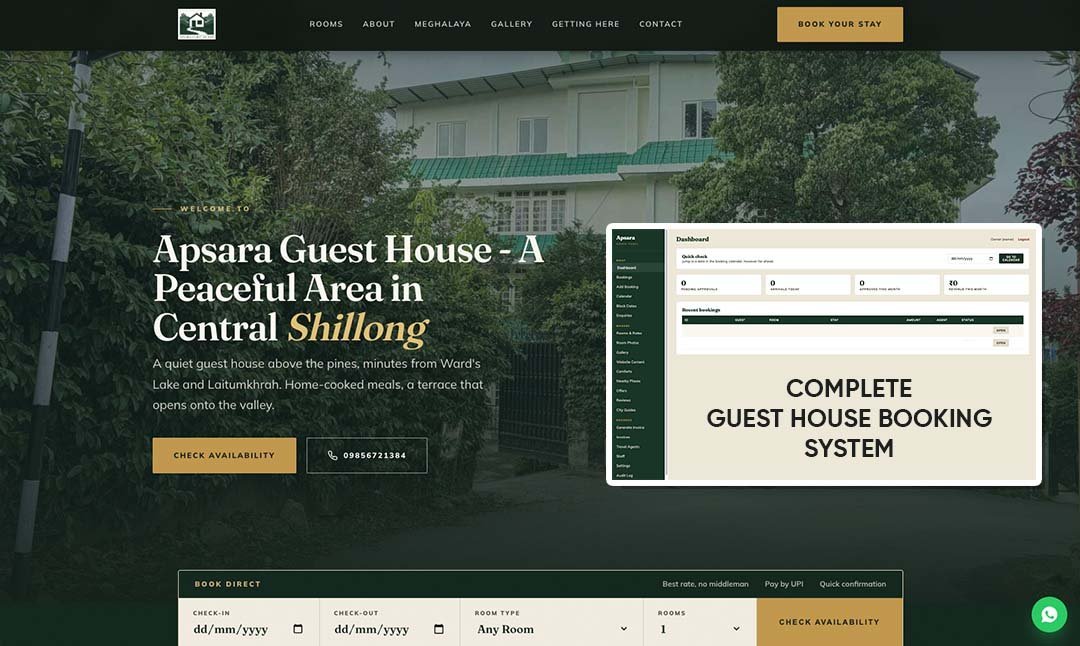 Apsara Guest House — Booking Website & Management System