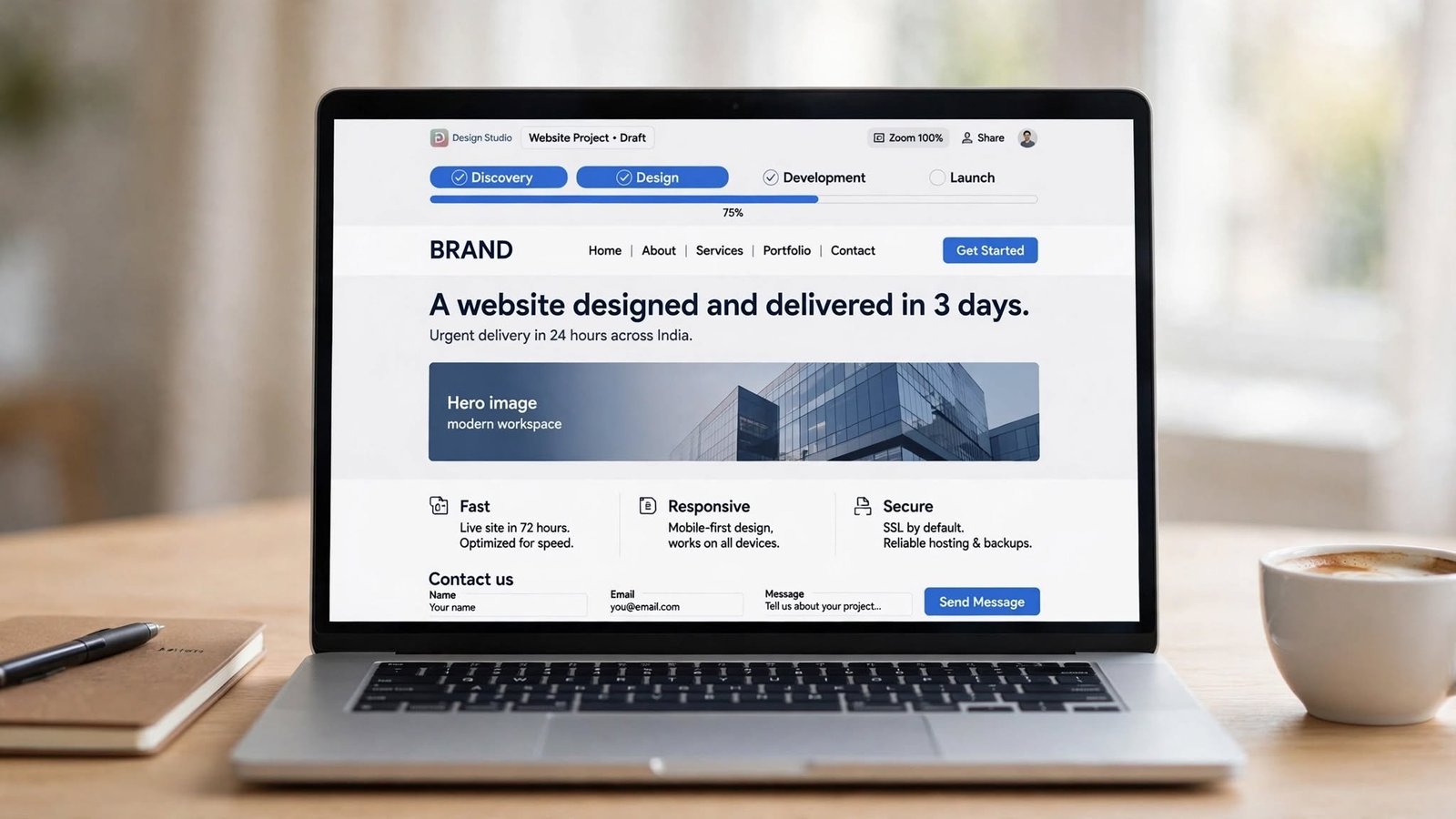 Website Design in 3 Days | Urgent 24 Hour Delivery in India