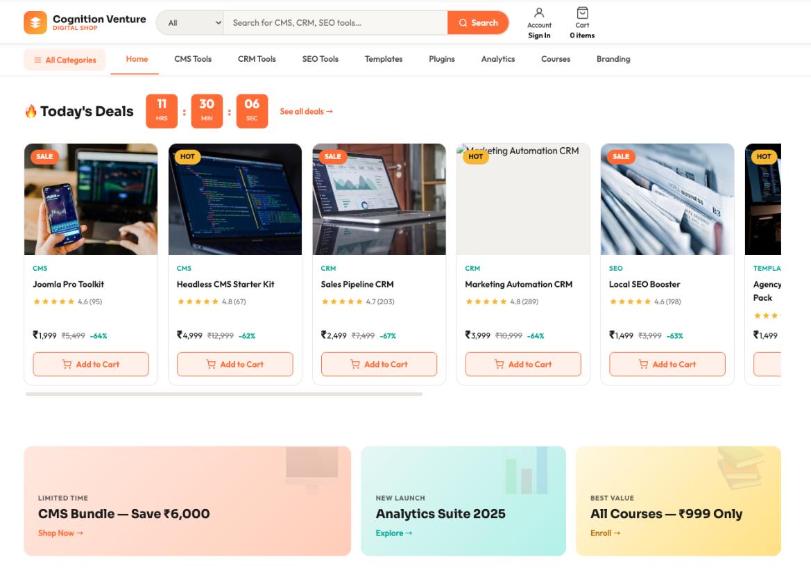 E-Commerce Website For CMS/CRM